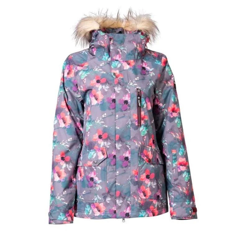 NIKITA Women Hawthorne Print Snow Jacket-Grunge Floral Knit Jacket Woven Jacket Fleece Jacket