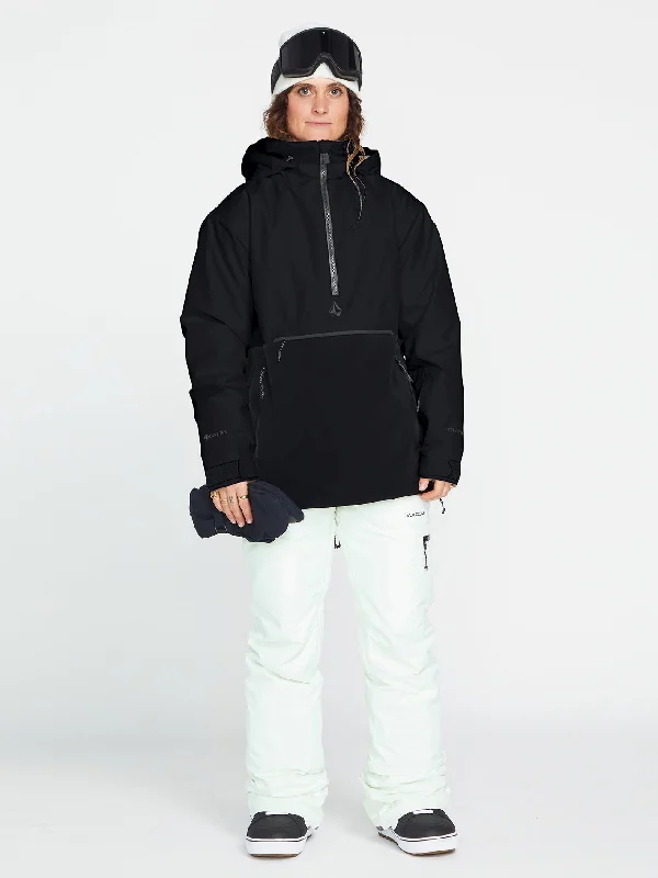 Fern Insulated Gore-Tex Pullover Jacket - Black Toggled Jacket Drawstring Jacket Belted Jacket