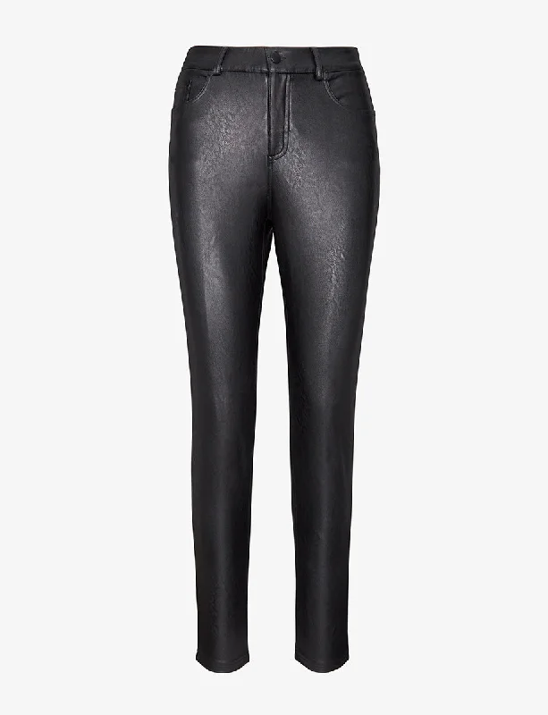 Faux Leather Five Pocket Pant Quality Crop,