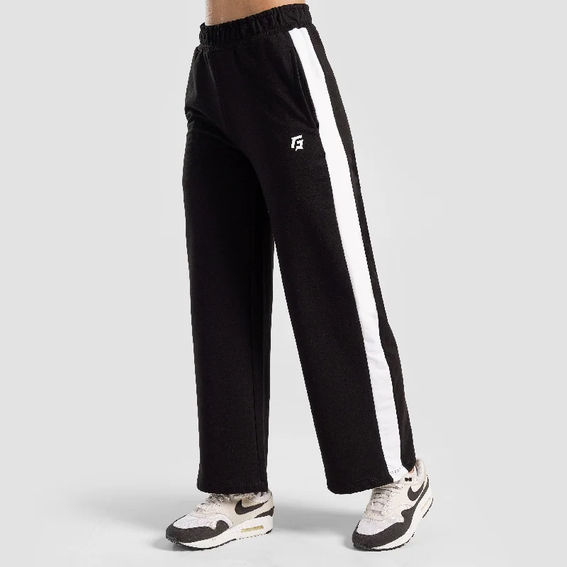 Trail Track Pants (Black-White) Pants High-Waisted,