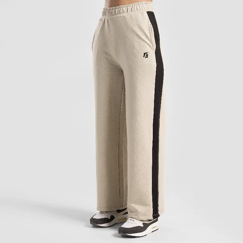 Trail Track Pants (Beige-Black) Stretch Trendy,