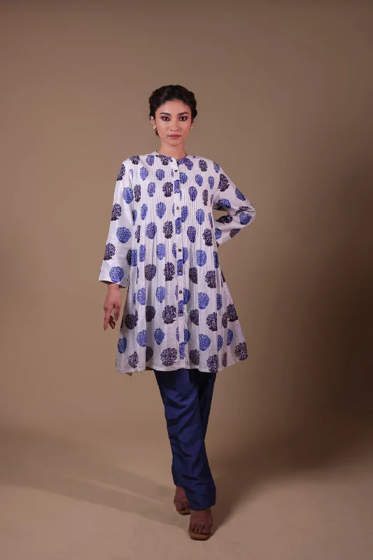 Hand Embroidered Pintuck Kurti With Pant Skinny New Arrival,