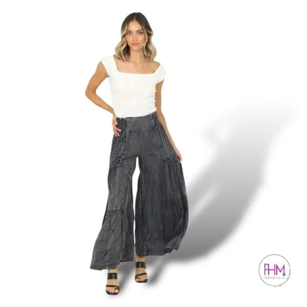 Wild & Free Wide Legged Acid Wash Denim Pants ✌🏼 Straight Wide-Leg,