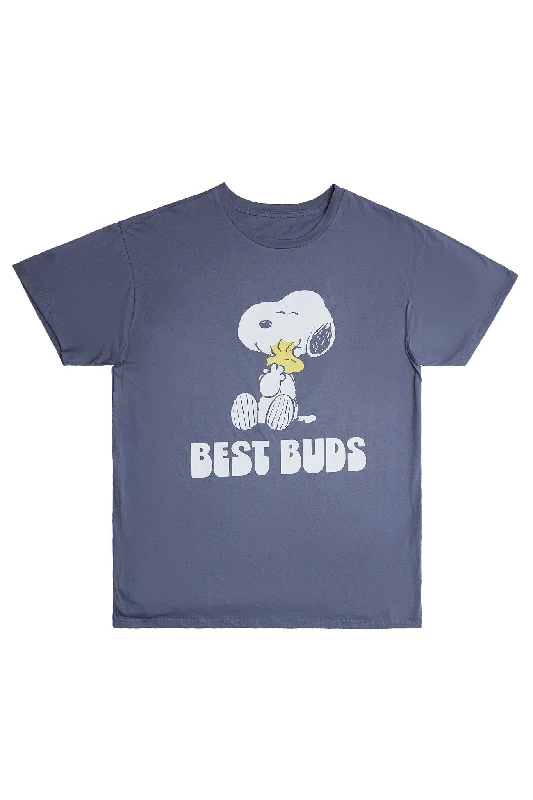 Peanuts Snoopy Best Buds Graphic Relaxed Tee Cotton Fabric Linen Fabric Terry Fabric