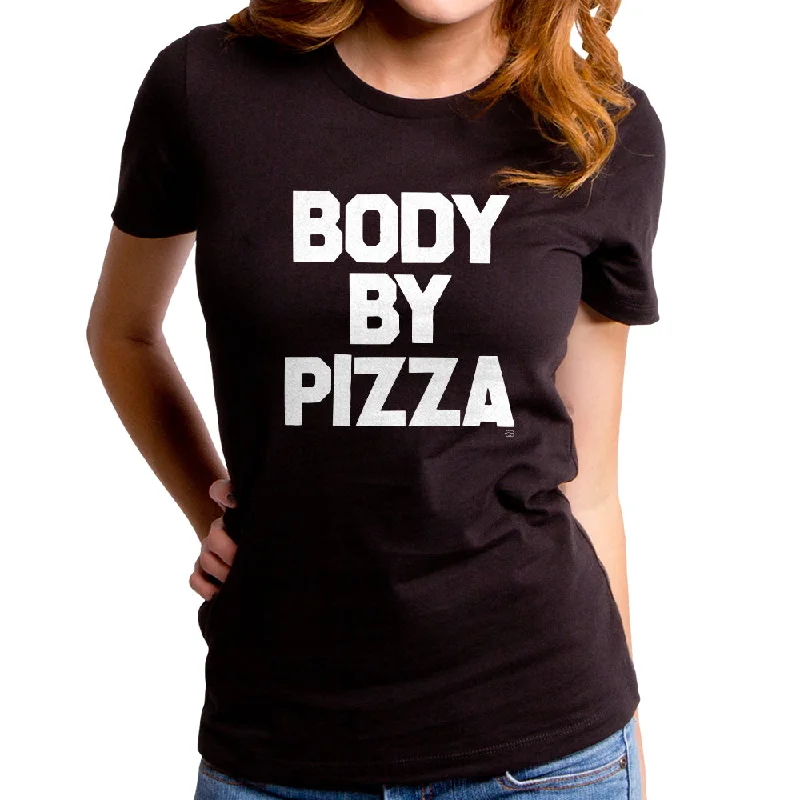 Body By Pizza Women's T-Shirt Sequined Glittery Shiny