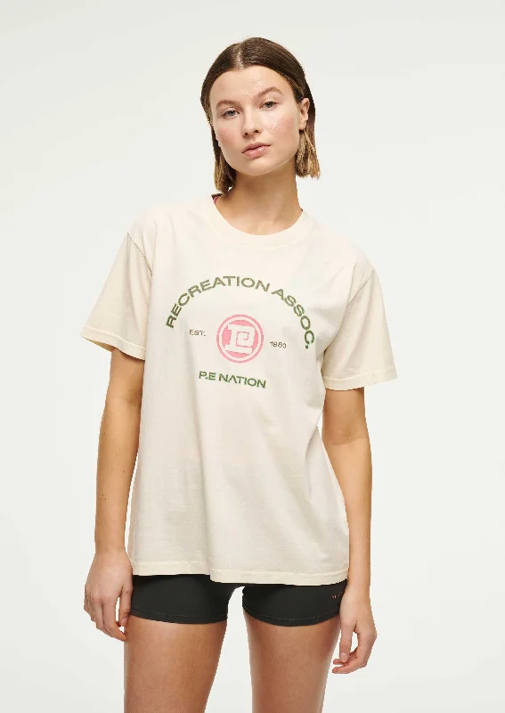 CRESCENT TEE IN WHISPER WHITE V-Neck T-Shirt Long Sleeve Cotton