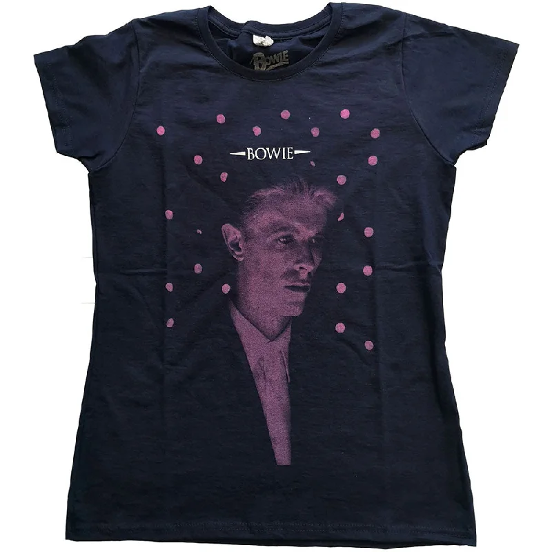 David Bowie Dots Ladies T-Shirt Collared Crew Neck Turtle Neck