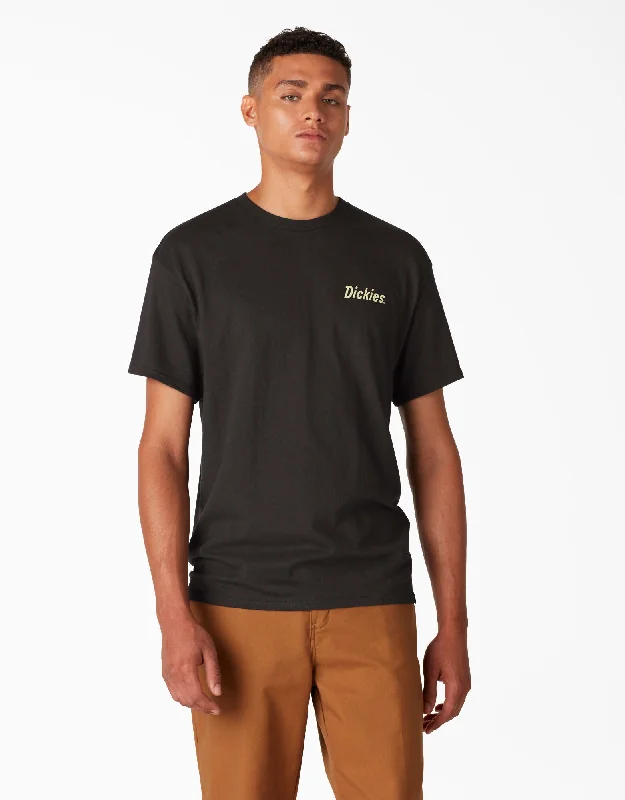 Dickies Skateboarding Split Graphic T-Shirt - Black (BK) Embroidered Appliqued Beaded