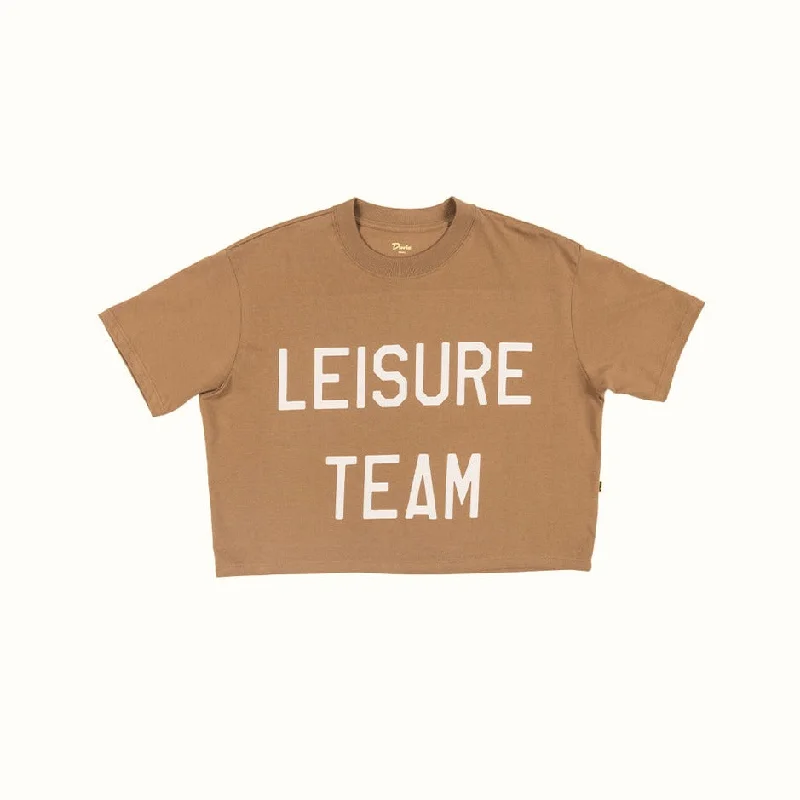 Duvin Leisure Team Crop Tee - Brown Oversized T-Shirt Spandex breathable