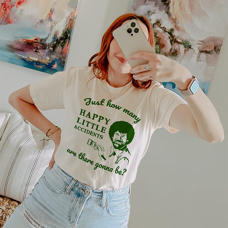 Happy Little Accidents Heavyweight Tee Solid Print Embellished