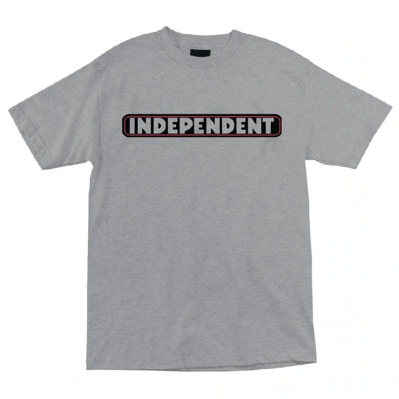 Independent Bar Logo Short Sleeve Mens T-Shirt - Hthr Grey Layered Multi-layer Single Layer