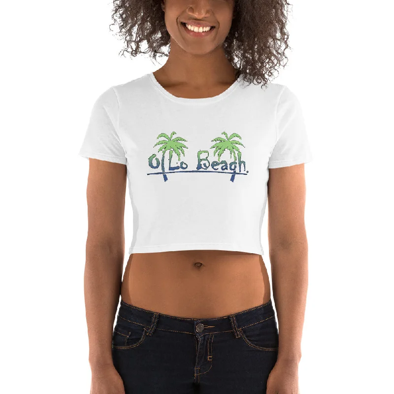 Ladies 2 Palm Crop Tee Terry Blend Velvet Blend Canvas Blend