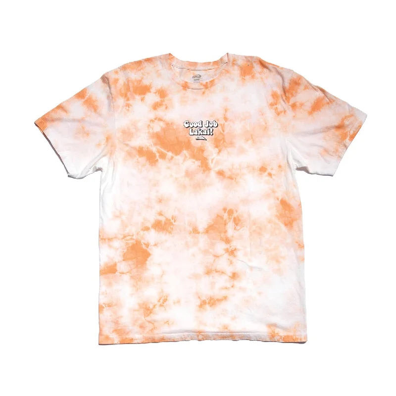 Lakai Good Job Lakai T-Shirt - Orange Tie Dye Mesh Fabric Canvas Fabric Denim Fabric