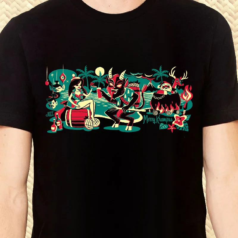 'Merry Krampus' Unisex Tee - Pre-Order Solid Color Striped Floral