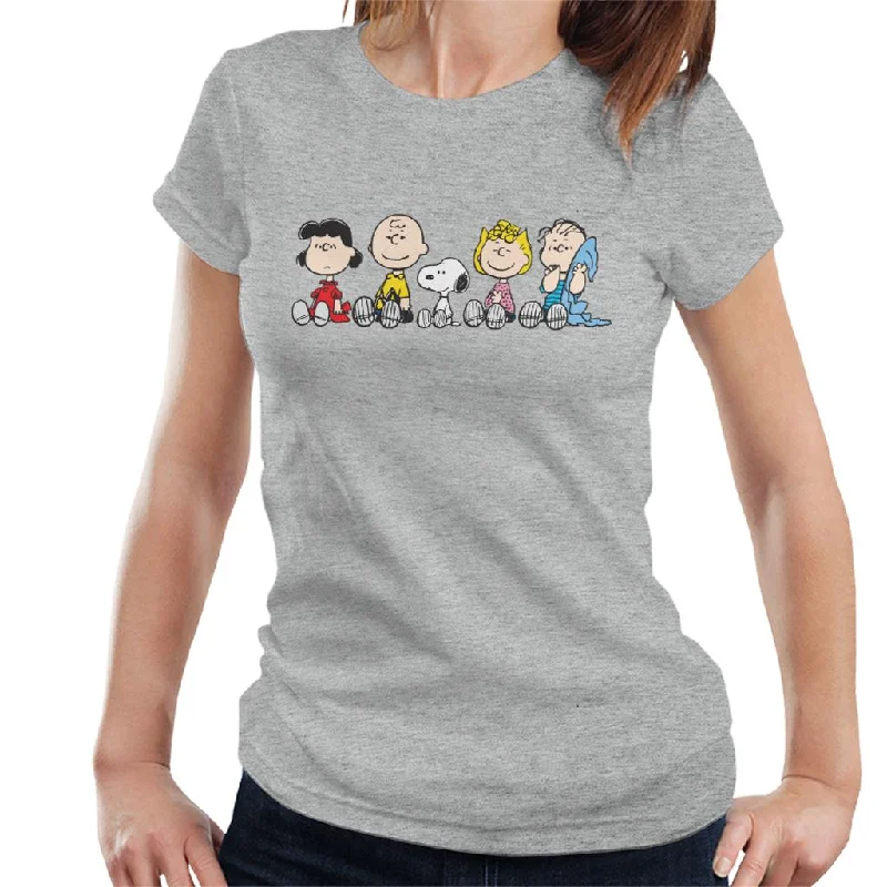 Peanuts The Gang Sit Down Women's T-Shirt Fitted T-Shirt Seamless Stretchy