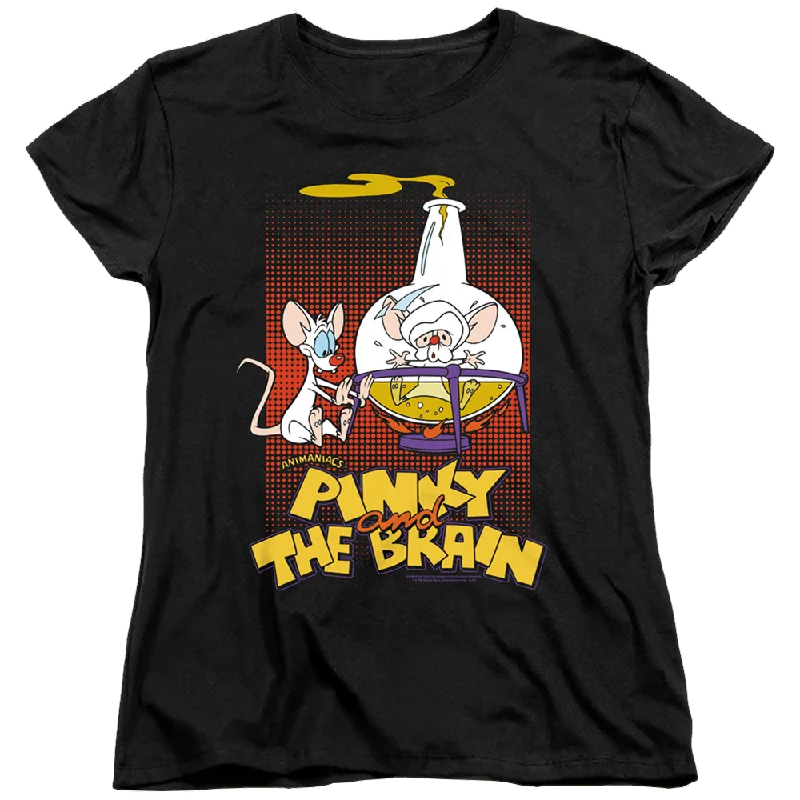 Pinky And The Brain Lab Flask - Women's T-Shirt Anti-Pilling Machine Wash Handmade