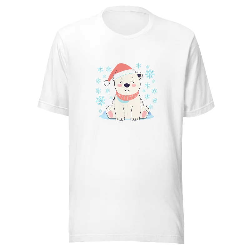 Polar Paradise Christmas Graphic Women Staple Eco T-Shirt Houndstooth Herringbone Solid