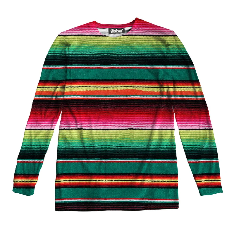 Serape Unisex Long Sleeve Tee Graphic T-Shirt Round Neck Polyester