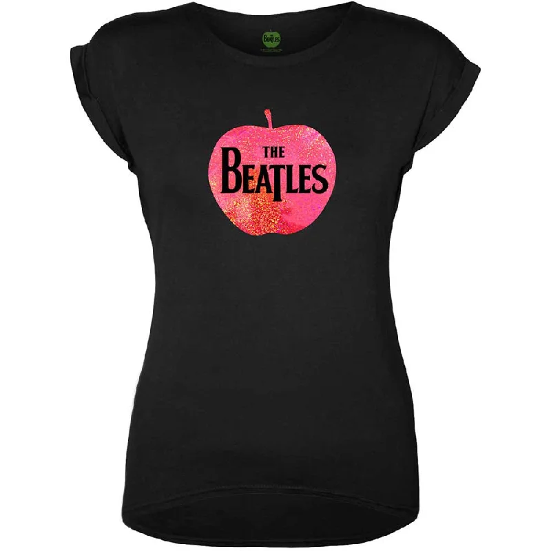 The Beatles Apple Logo Ladies T-Shirt Fitted T-Shirt Seamless Stretchy