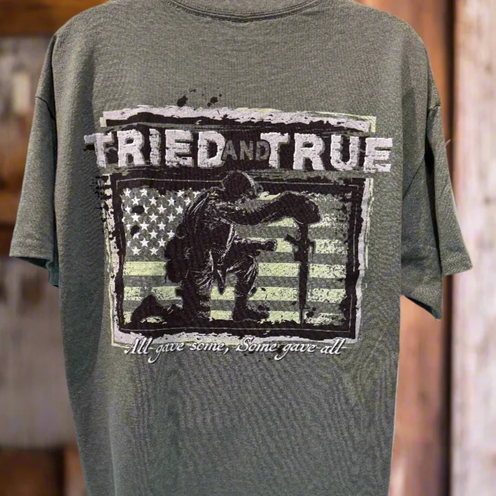 Tried & True Some Gave All Soldier Short Sleeve T-Shirt Unisex Fit For Men or Women Modern Contemporary Chic