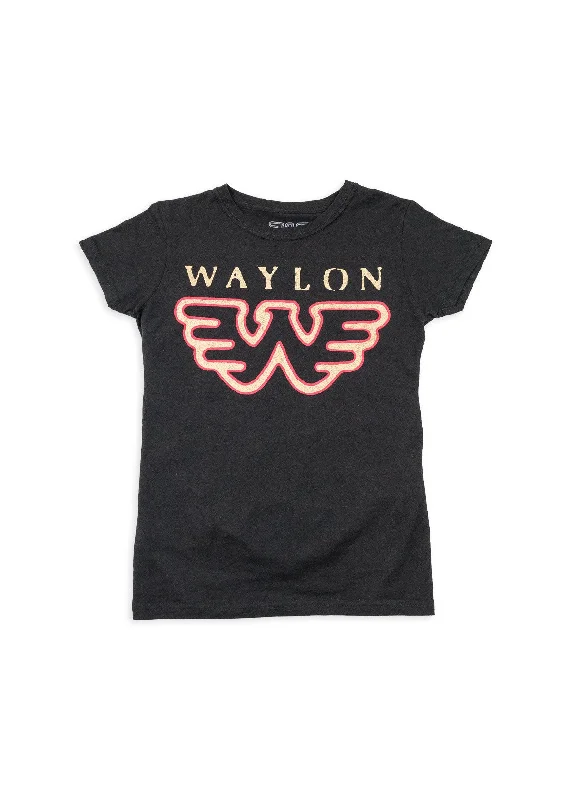 Waylon Jennings Flying W Women's Tee Print Jacquard Patchwork