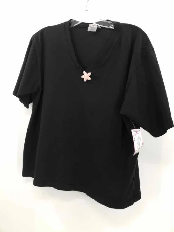 Pre-Owned Why Knot Black Size Small T-shirt Collared Crew Neck Turtle Neck