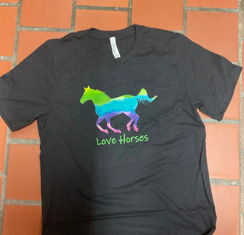 Love Horses Tee-Black Chenille Fabric Brocade Fabric Lace Fabric