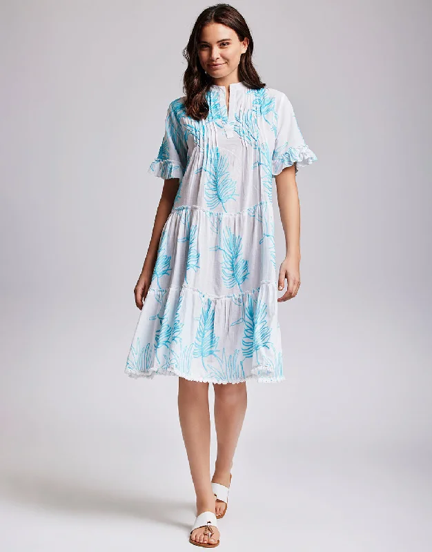 Angie Short Sleeve Dress - Turquoise Elegant Long Evening