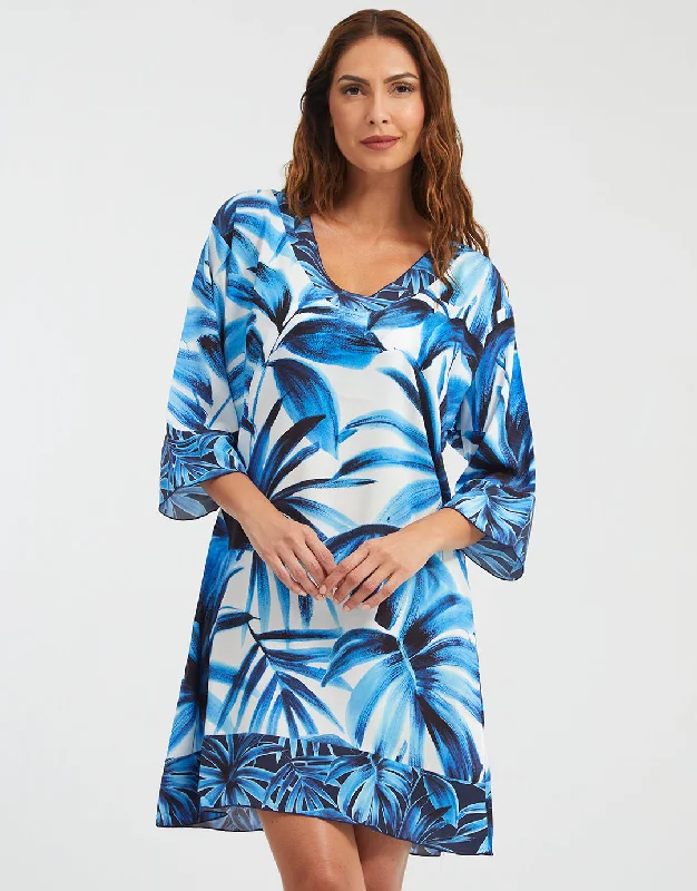 Azura Dress - Blue and White Tunics Sophisticated sleek