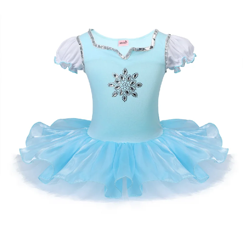 Baby Blue Snowflake Sequin Ballet Dress Bodycon Club Sequined