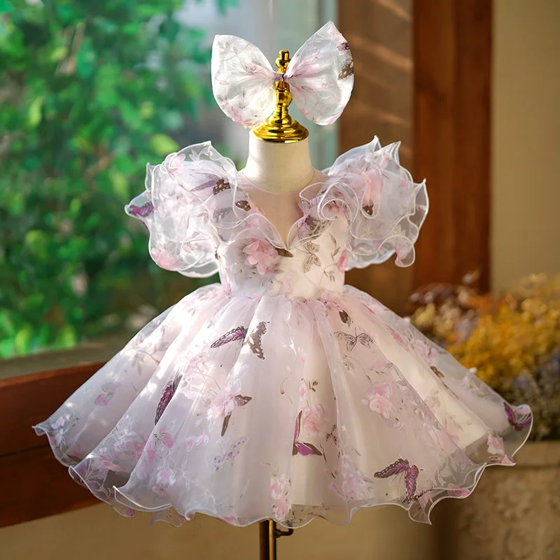 Baby Girl And Toddler Butterfly Flower Birthday Party Princess Dress Tunics Designer luxury