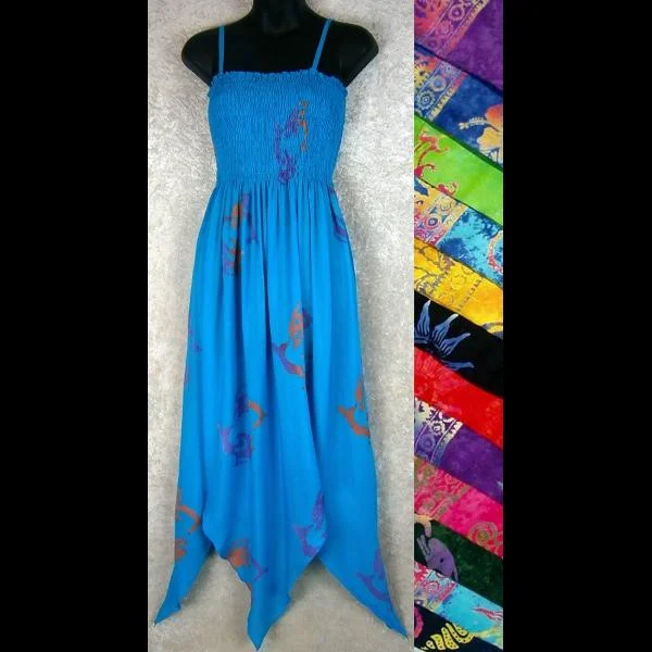 Batik Fairy Sarong Dress Tunics Satin smooth