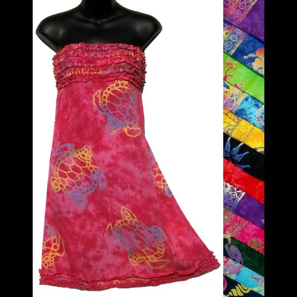 Batik Frilly Sarong Dress Tunics Stylish elegant