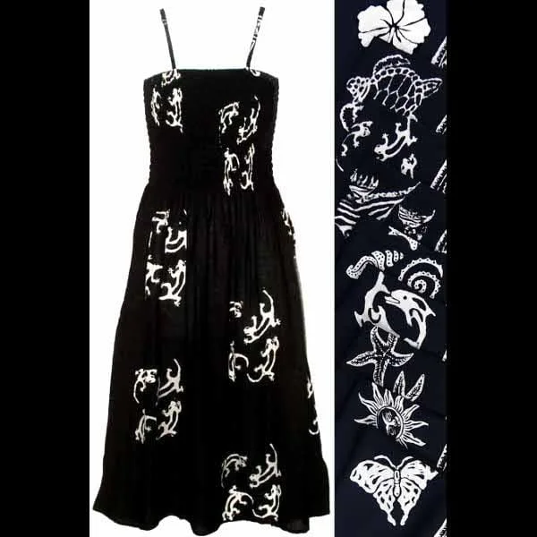 Black and White Batik Sarong Dress Tunics Wedding white