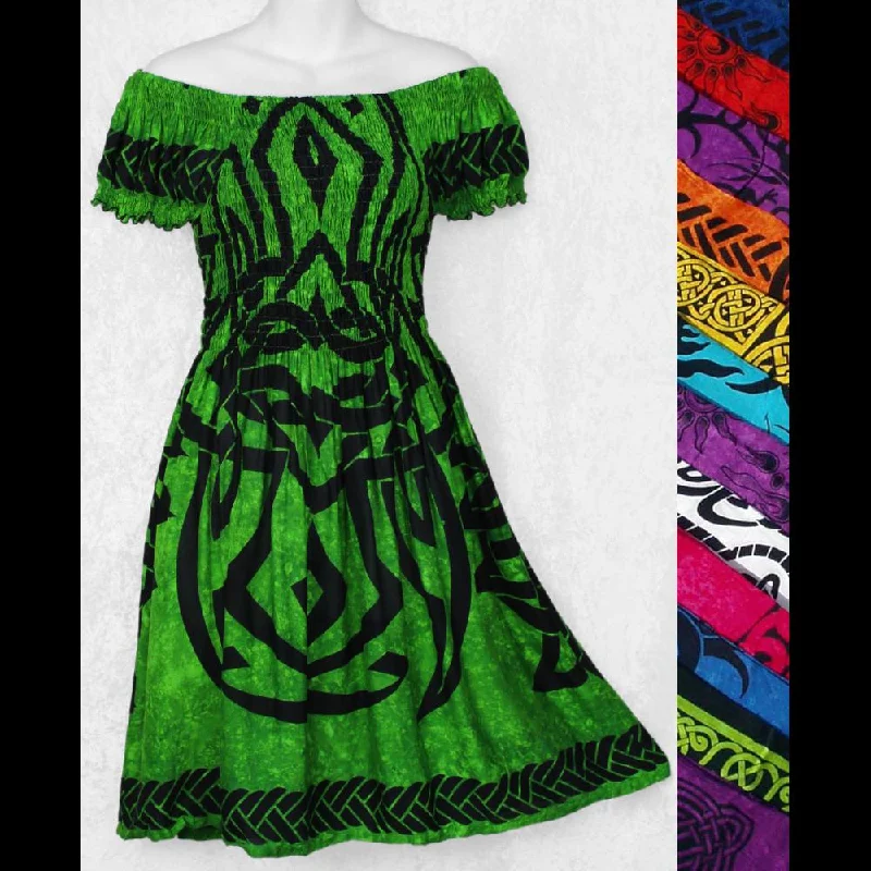 Celtic Short Sleeve Sarong Dress Turtleneck Warm Winter