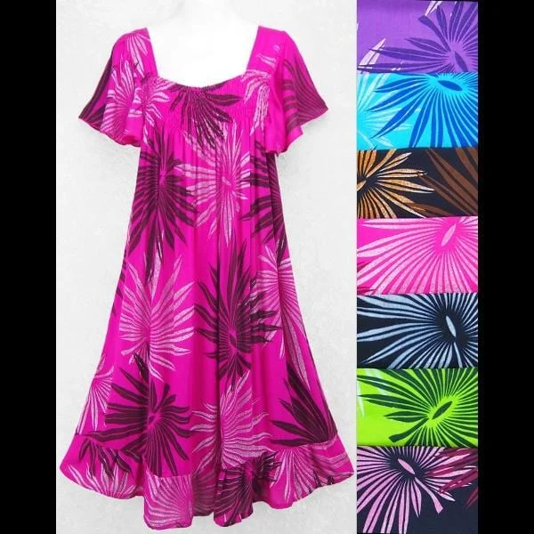 Frond Butterfly Sleeve Dress Tunics Fashionable chic