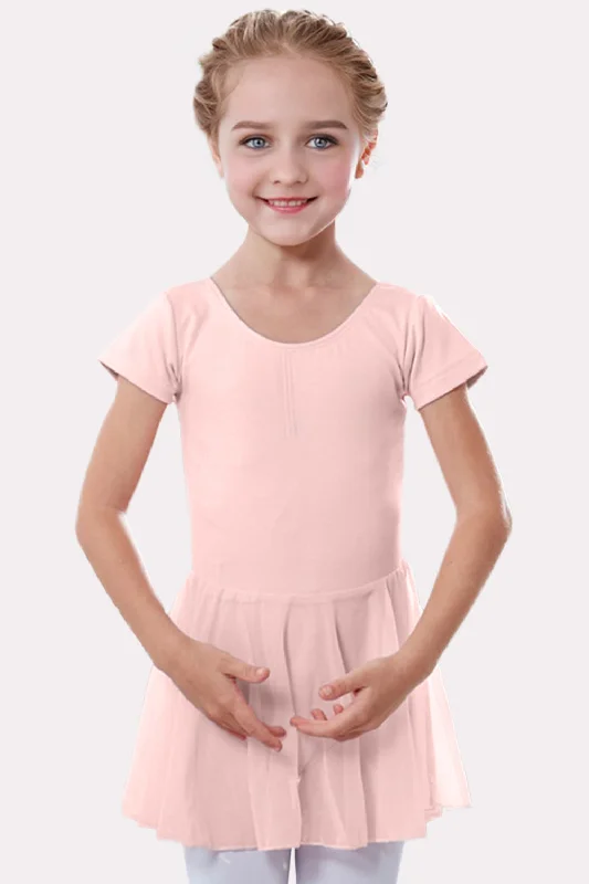 Girls Linodes Cap Sleeve Tutu Dress Boatneck Modish Everyday