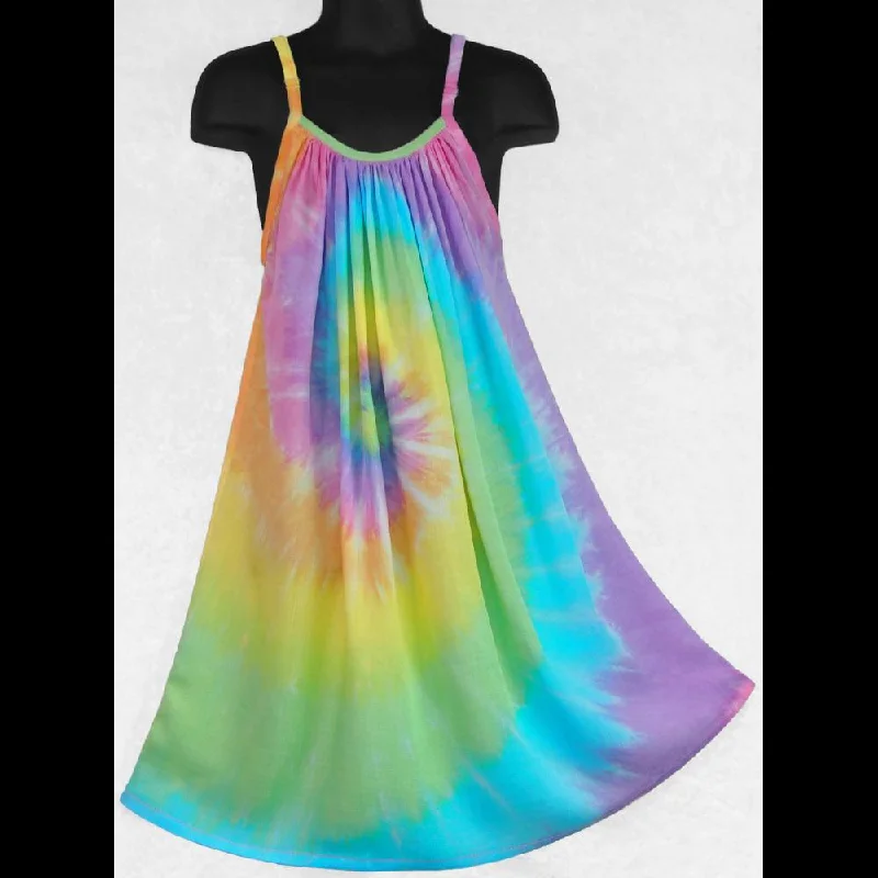 Girl's Soft Tie-Dye Parachute Dress (Ages: 4, 6, 8, 10, 12) Tunics Sophisticated sleek