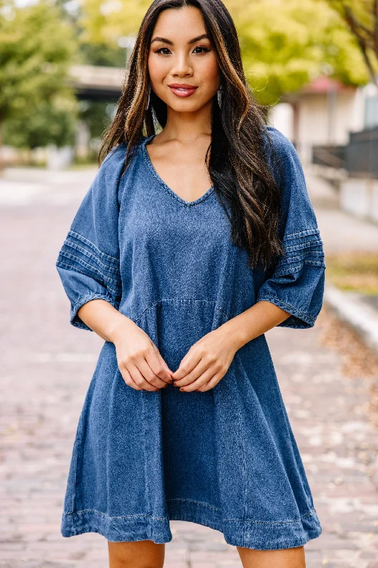 Give You Time Light Wash Denim Dress Tunics Distressed trendy