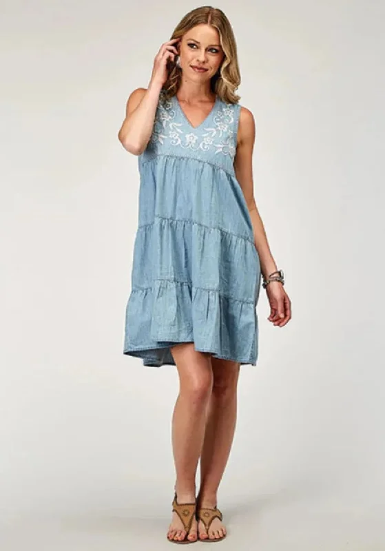 Roper Super-Cute Denim (Blue) - Women's Cotton Dress Tunics Modern contemporary