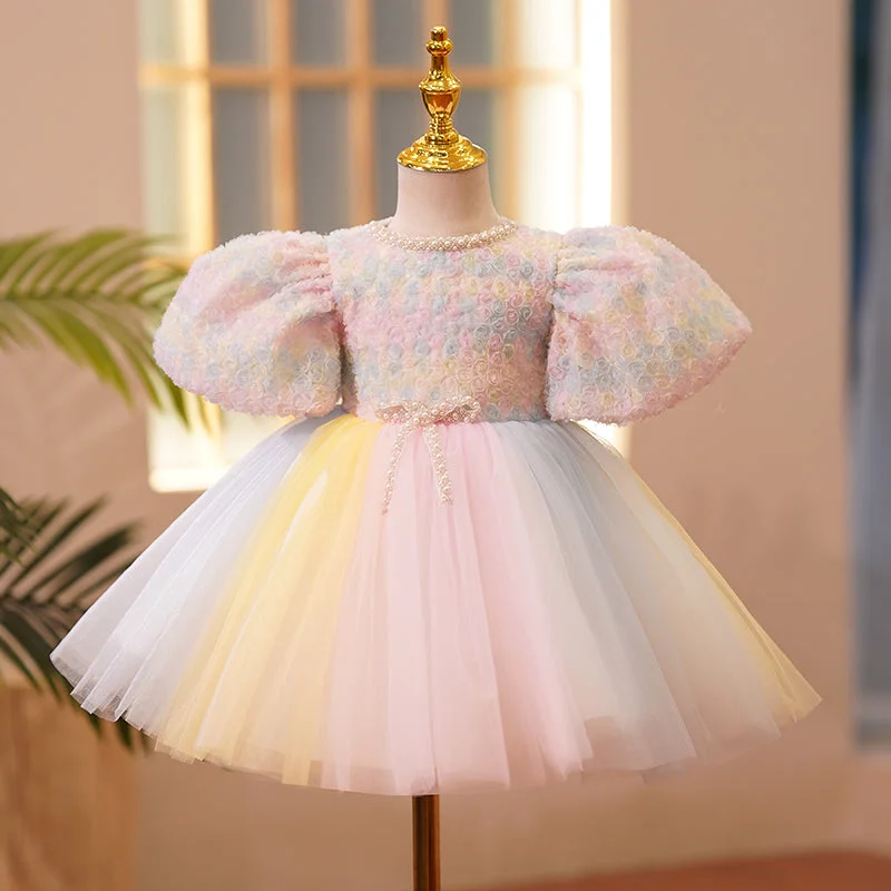 Girl Christmas Dress Baby Girl Birthday Party Dress Toddler Summer Rainbow Pink Cake Princess Dress Girls Pageant Dresses Tunics Polka dots