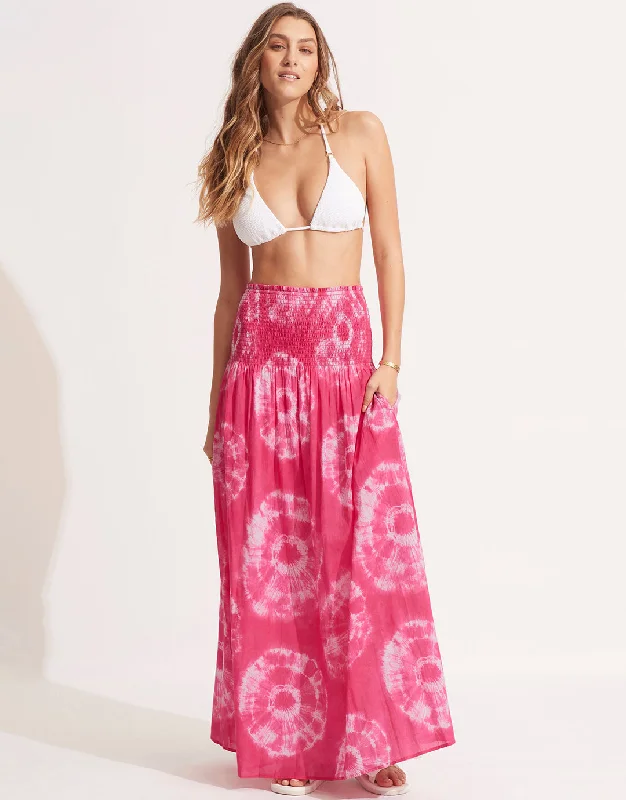 Tie Dye Skirt Dress - Rose Pink Tunics Fashionable trendy