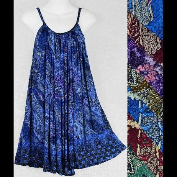 Traditional Batik Print Antique Parachute Dress Tunics Seasonal trendy