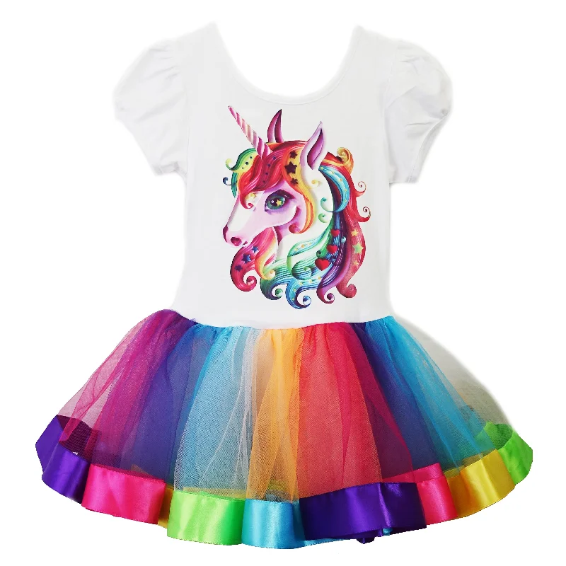 Unicorn Rainbow Ballet Dress Tunics Fashionable trendy